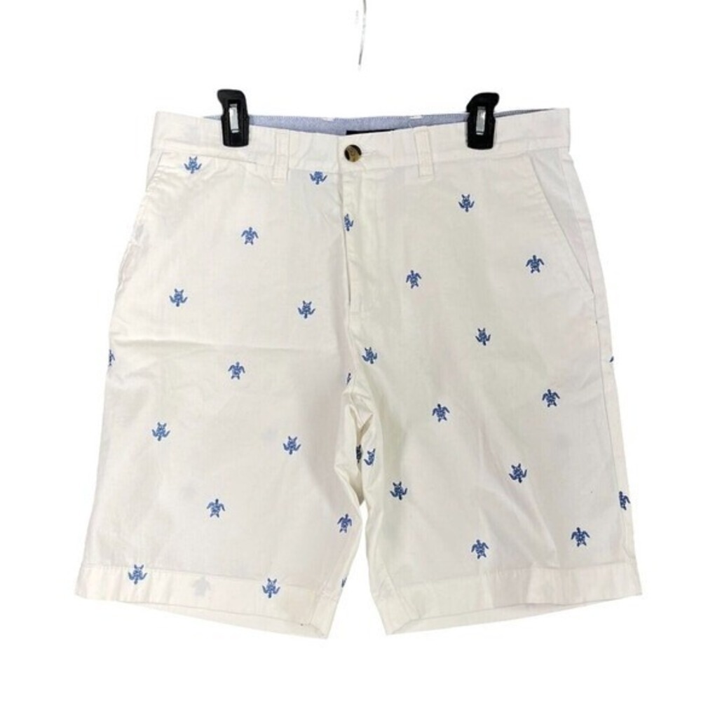 Tommy Hilfiger Mens 34 Embroidered Turtle Chino Shorts Preppy Nautical‎ Coastal
